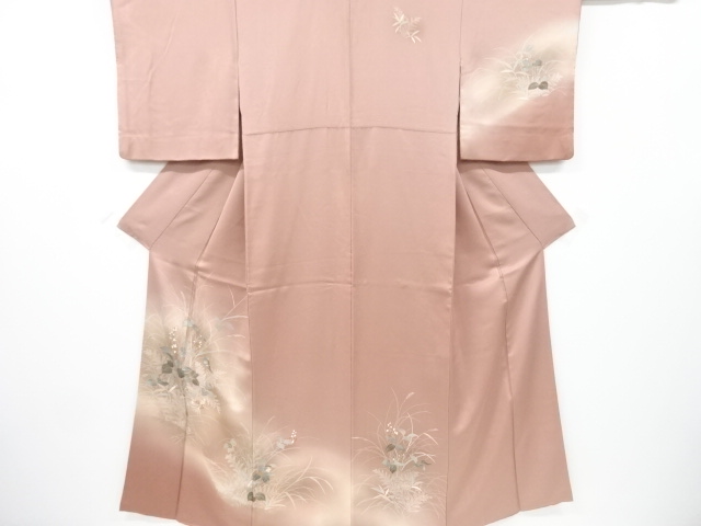 草花に小鳥模様訪問着